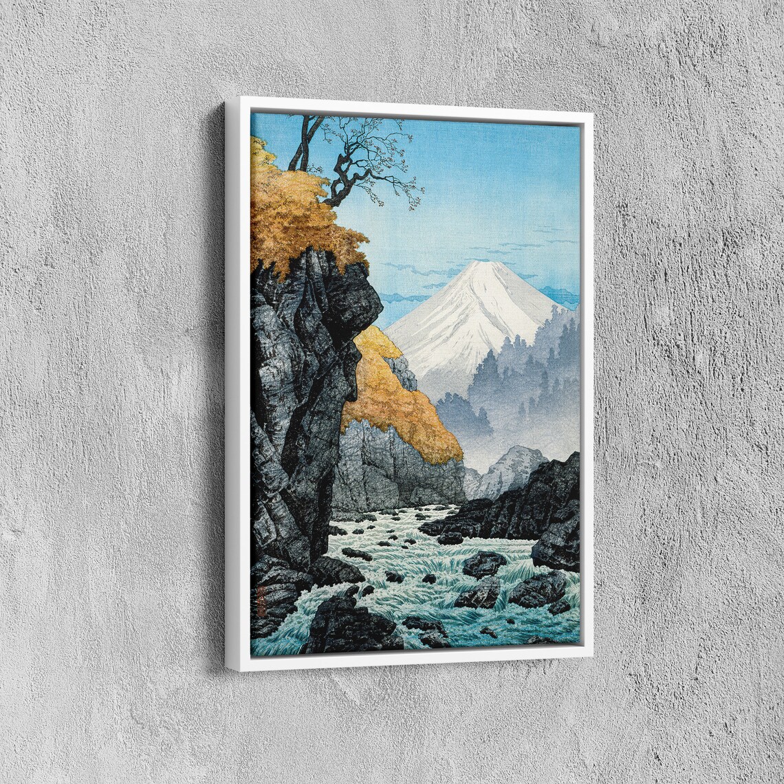 Mount Fuji Foot Of Mount Ashitaka Rapids Autumn Woodblock Poster - Image 6