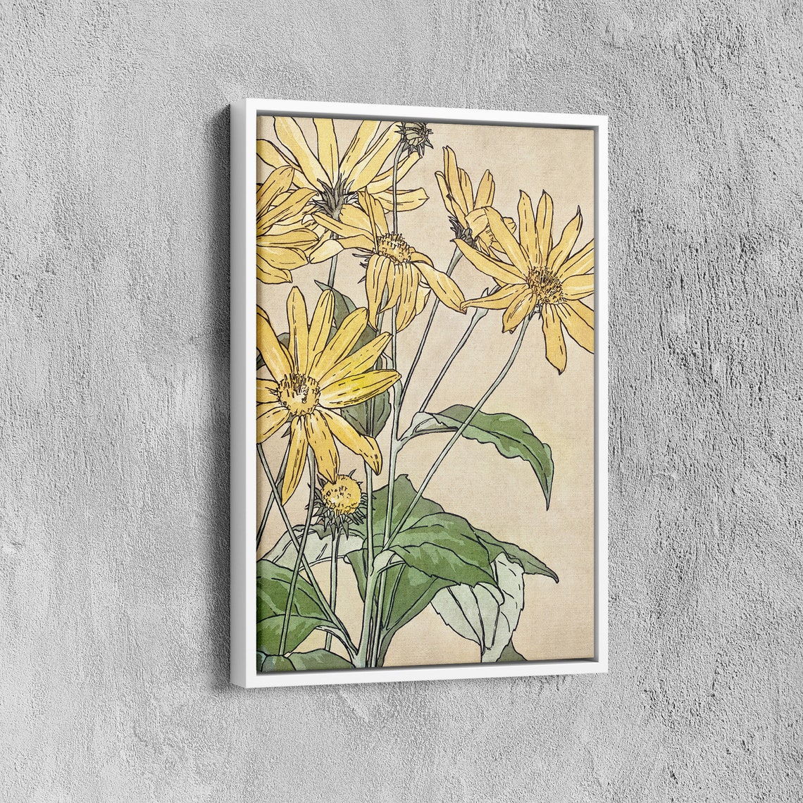 Vintage Yellow Sunflower Botanical Illustration Wildflower Poster - Image 5