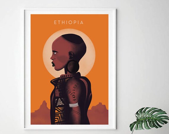 Ethiopia Africa Vintage Travel Poster Enhanced Matte Paper Perfect For Your Wall Sizes Inches 8x10 12x16 18x24 24x36