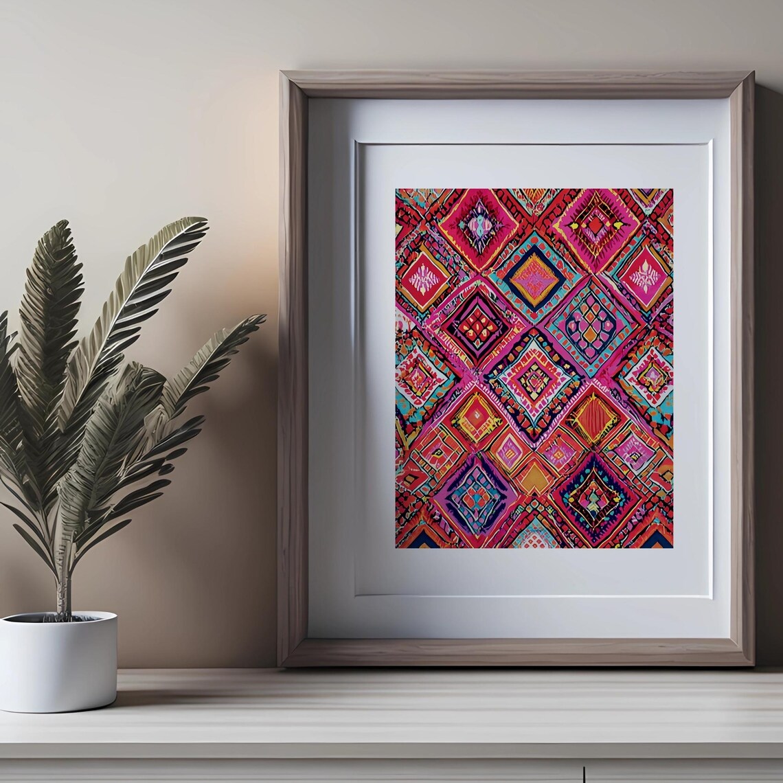 Bold Bohemian Pattern Abstract Geometric Art Print - Image 3
