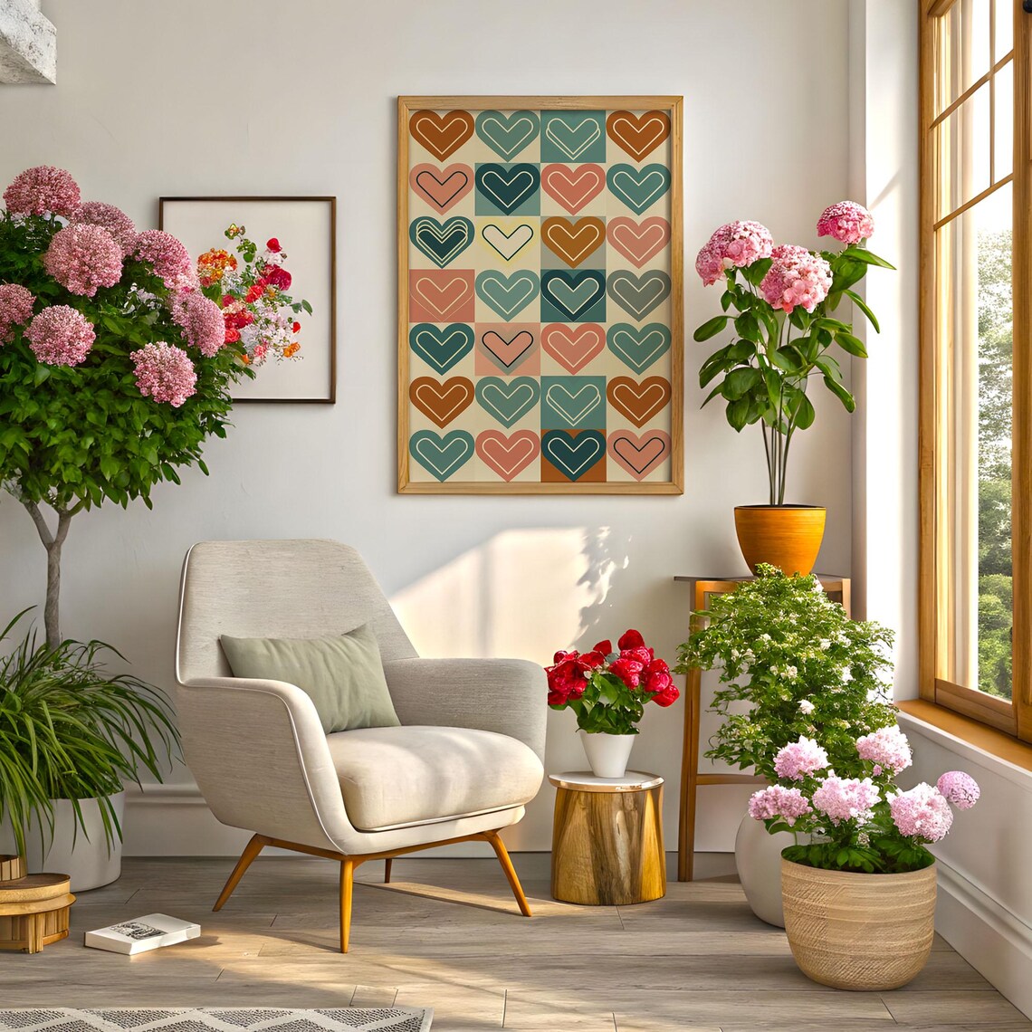 Romantic Heart Valentines Day Wall Art Print - Image 2
