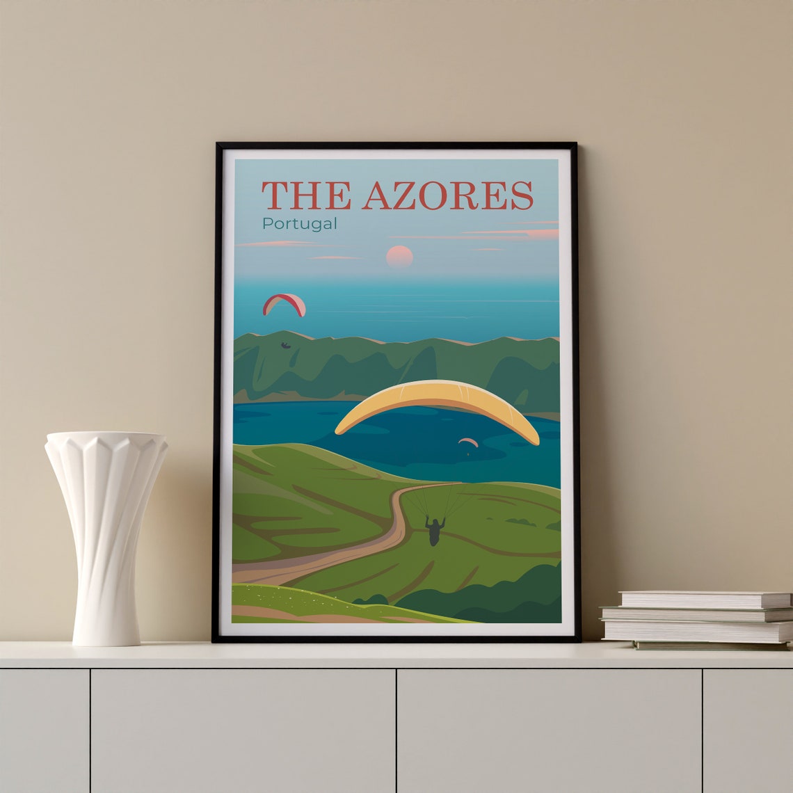 The Azores Portugal Travel Poster The Azores Portugal Wall Art Travel Print The Azores Wanderlust Poster The Azores Travel Illustration - Image 2