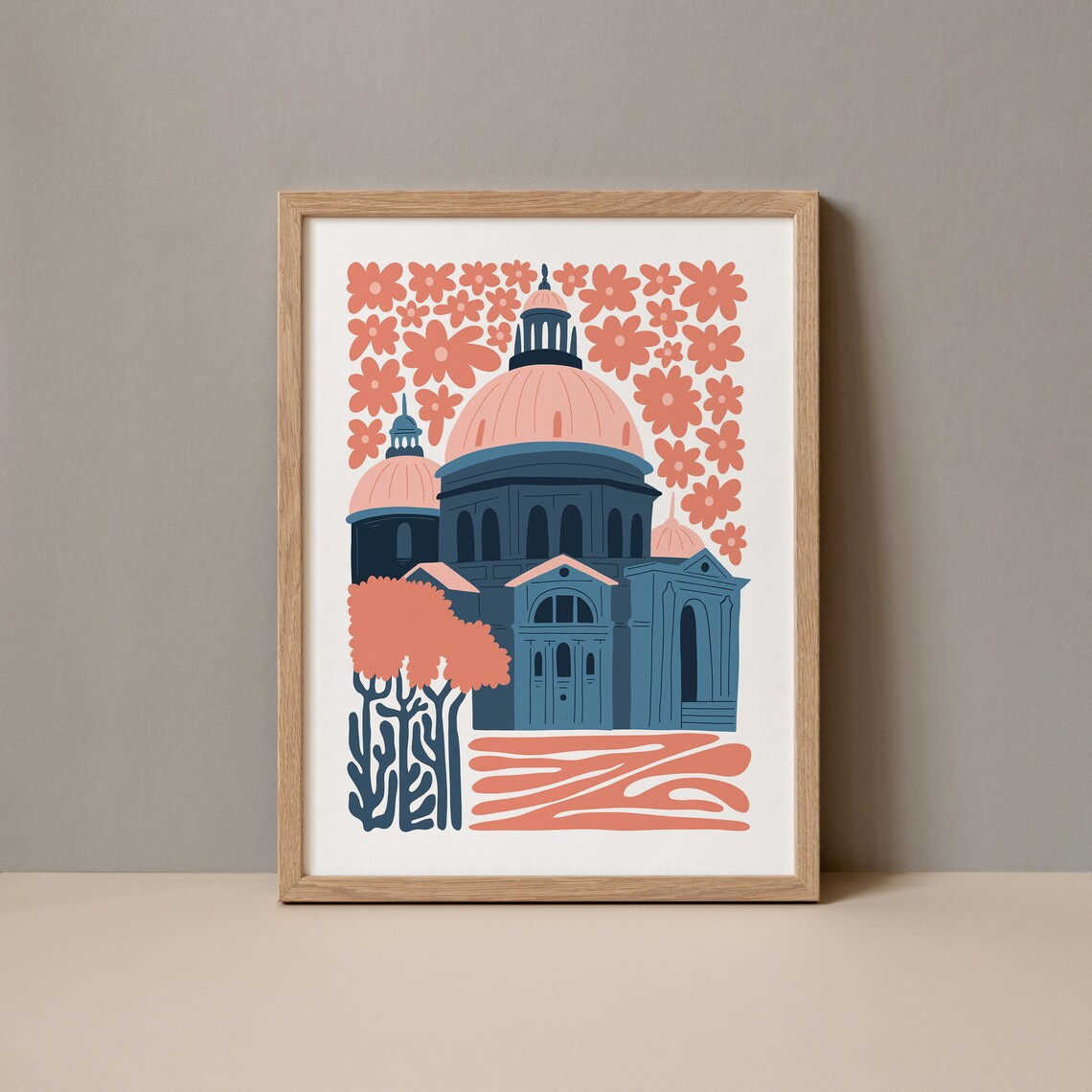 Saint Marks Basilica Venice Floral Dome Cathedral Travel Art Poster