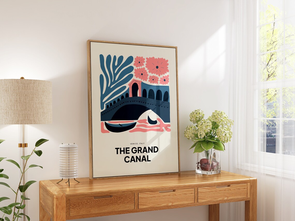 The Grand Canal Venice Italy Rialto Bridge Gondola Art Poster - Image 5