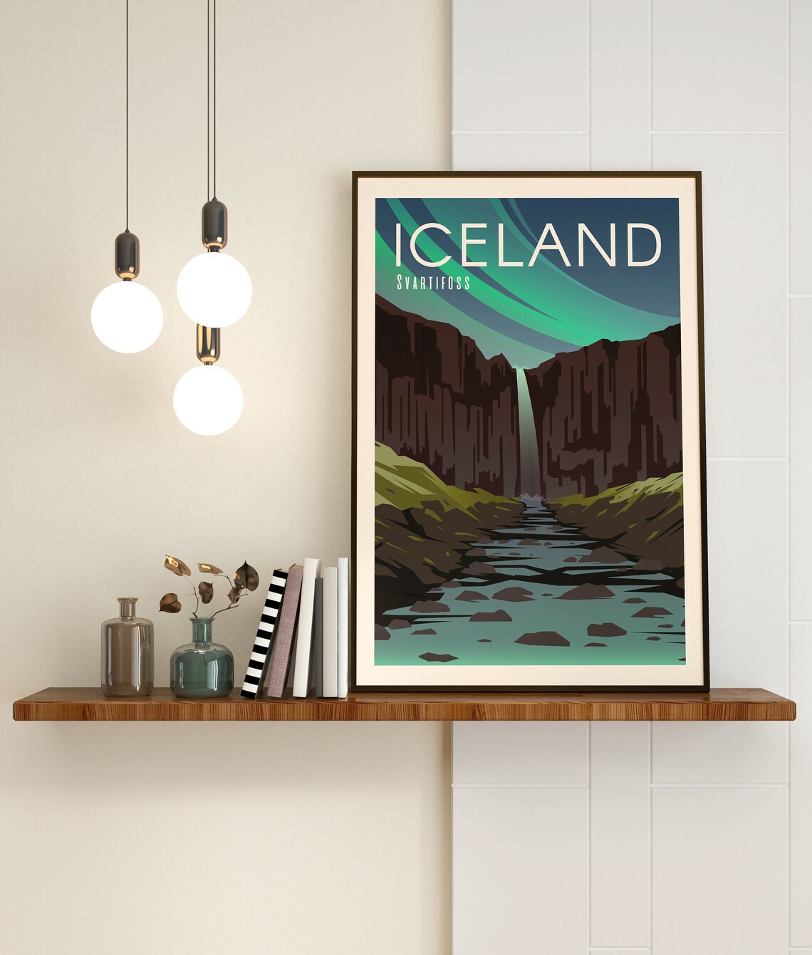 Iceland Svartifoss Travel Poster Iceland Gallery Wall Art Iceland Dorm Wall Art Iceland Office Wall Art Iceland Travel Print Iceland - Image 3