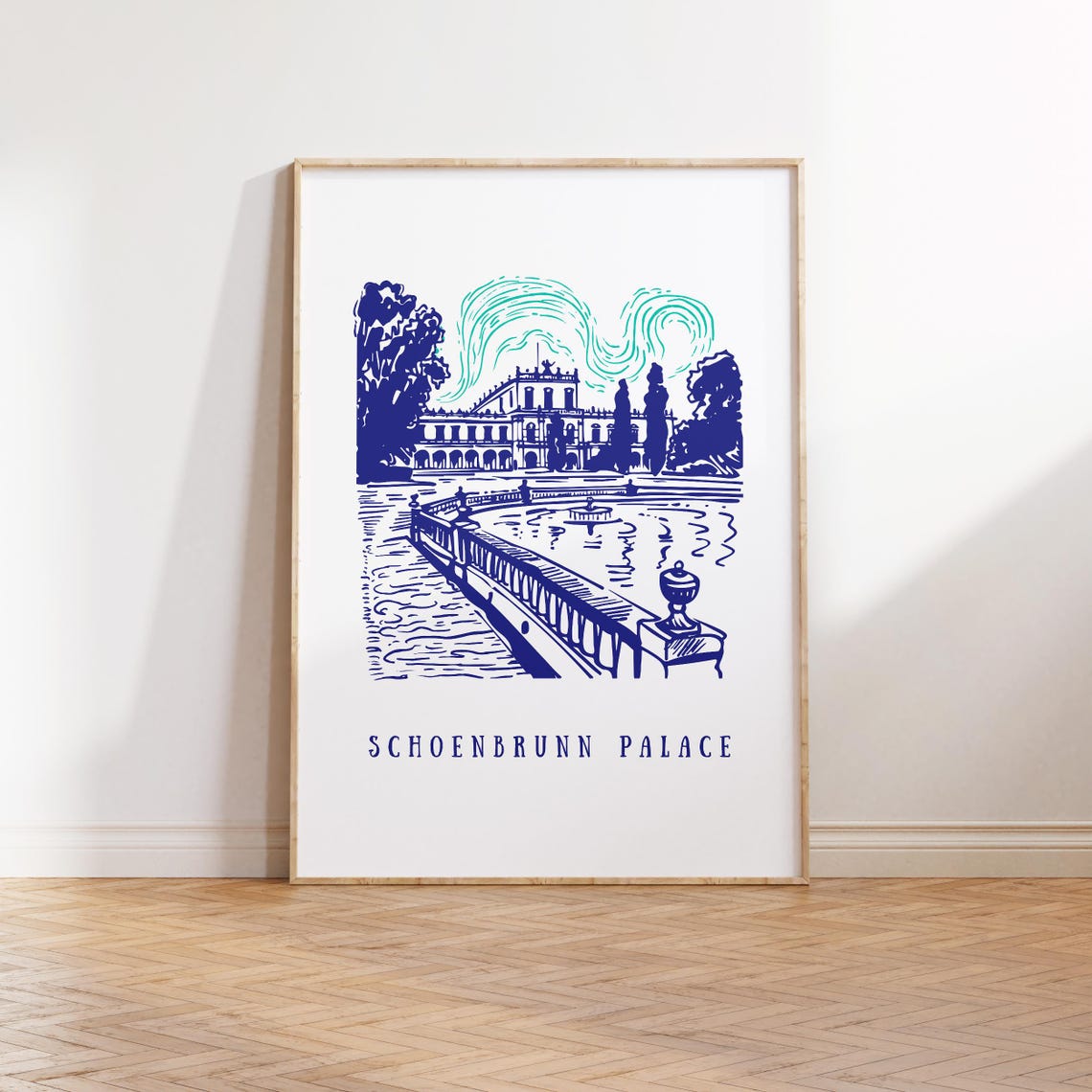 Schoenbrunn Palace Illustration Art Print Schoenbrunn Palace Vienna Austriatravel Illustration Schoenbrunn Palace Illustration Art