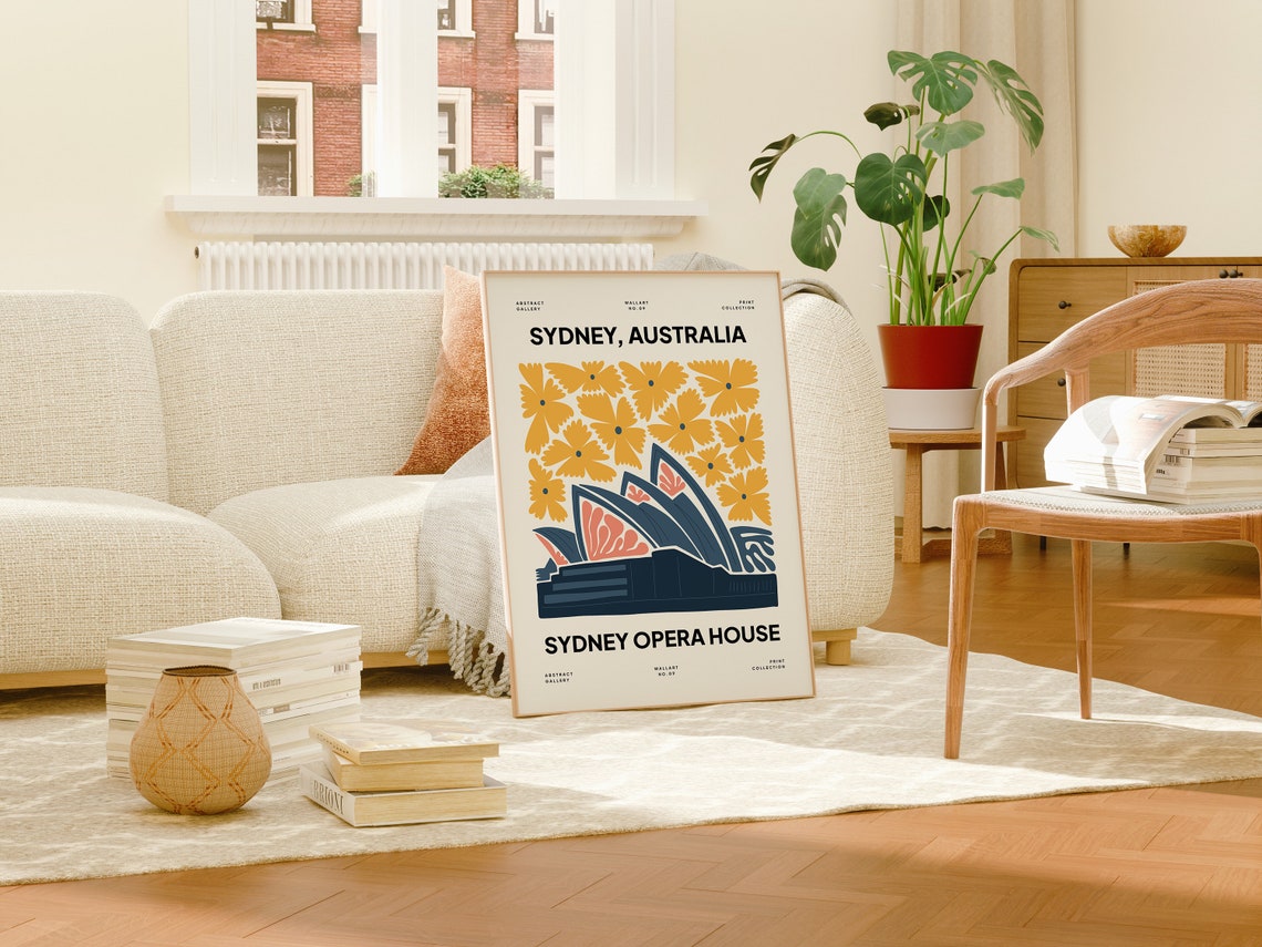 Sydney Opera House Australia Abstract Gallery Print Floral Design - Image 3