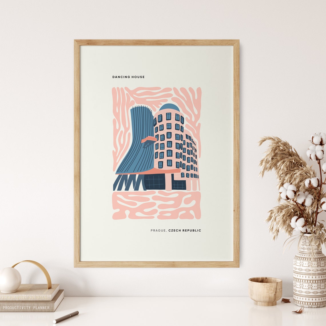Dancing House Prague Poster Old Town Of Prague Print Prague Czech Republic Dancing House Travel Poster Travel Print Exhibition Trendy Art - Image 3