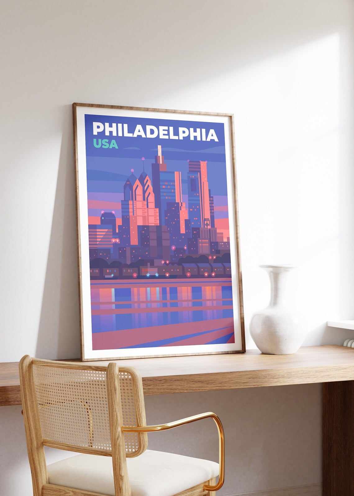 Philadelphia Travel Poster Philadelphia Gallery Wall Art Philadelphia Dorm Wall Art Philadelphia Print Philly Travel Art - Image 3