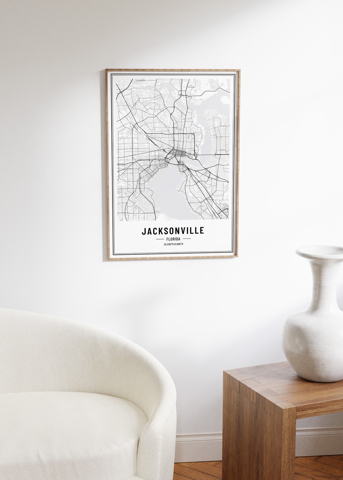 Jacksonville Florida Map Print, City Coordinates - Image 4
