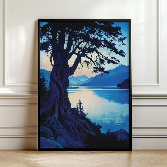 Moody Landscape Wall Hanging Masculine Wall Art Art Alpha Male Guy Apartment Decor Over Bed Wall Art