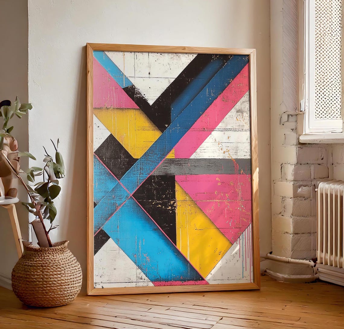 Maximalist Geometric Abstract Wall Hanging Masculine Wall Art Art Hyperbeast Decor Graffiti Street - Image 7