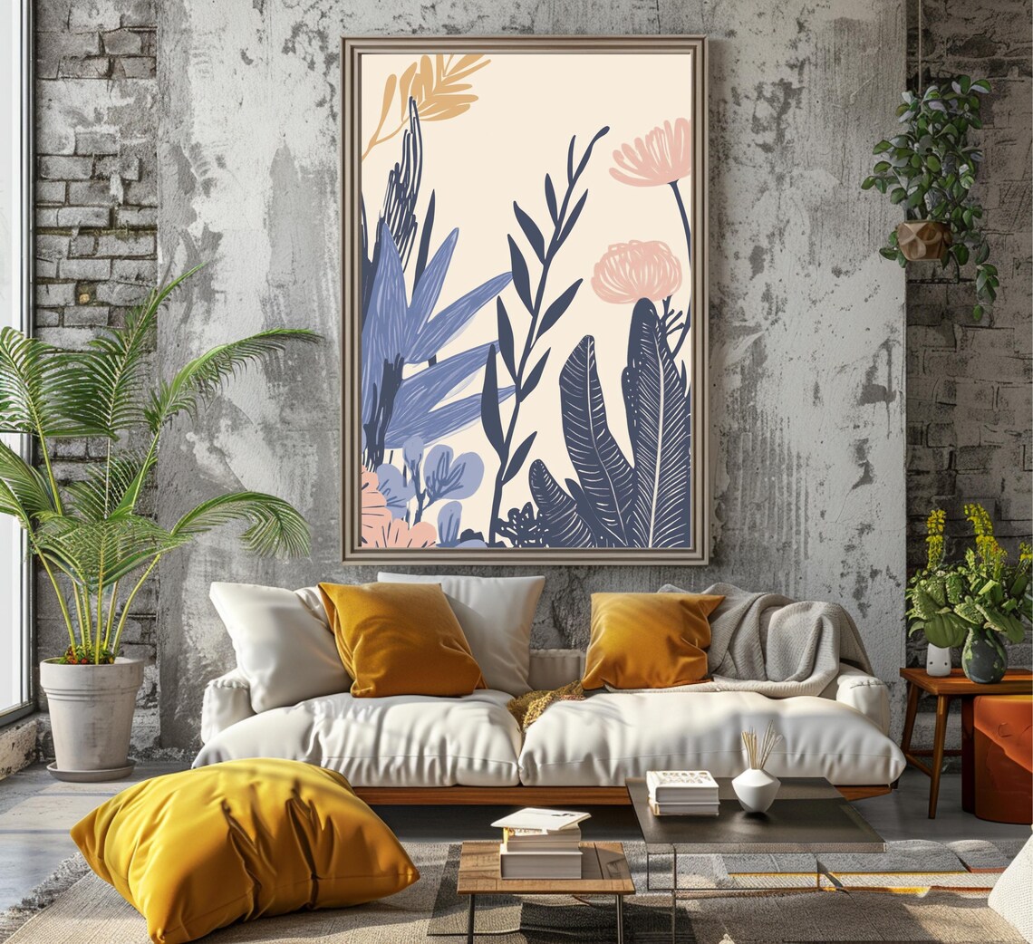 Colorful Chinoiserie Botanical with Peach Blossoms Floral Wall Poster - Image 6