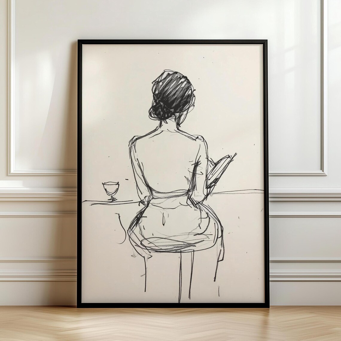 Minimalist Abstract Female Figure Sketch Wall Art Modern Scandinavian Neutral Beige Print Sophisticated Art - Image 7