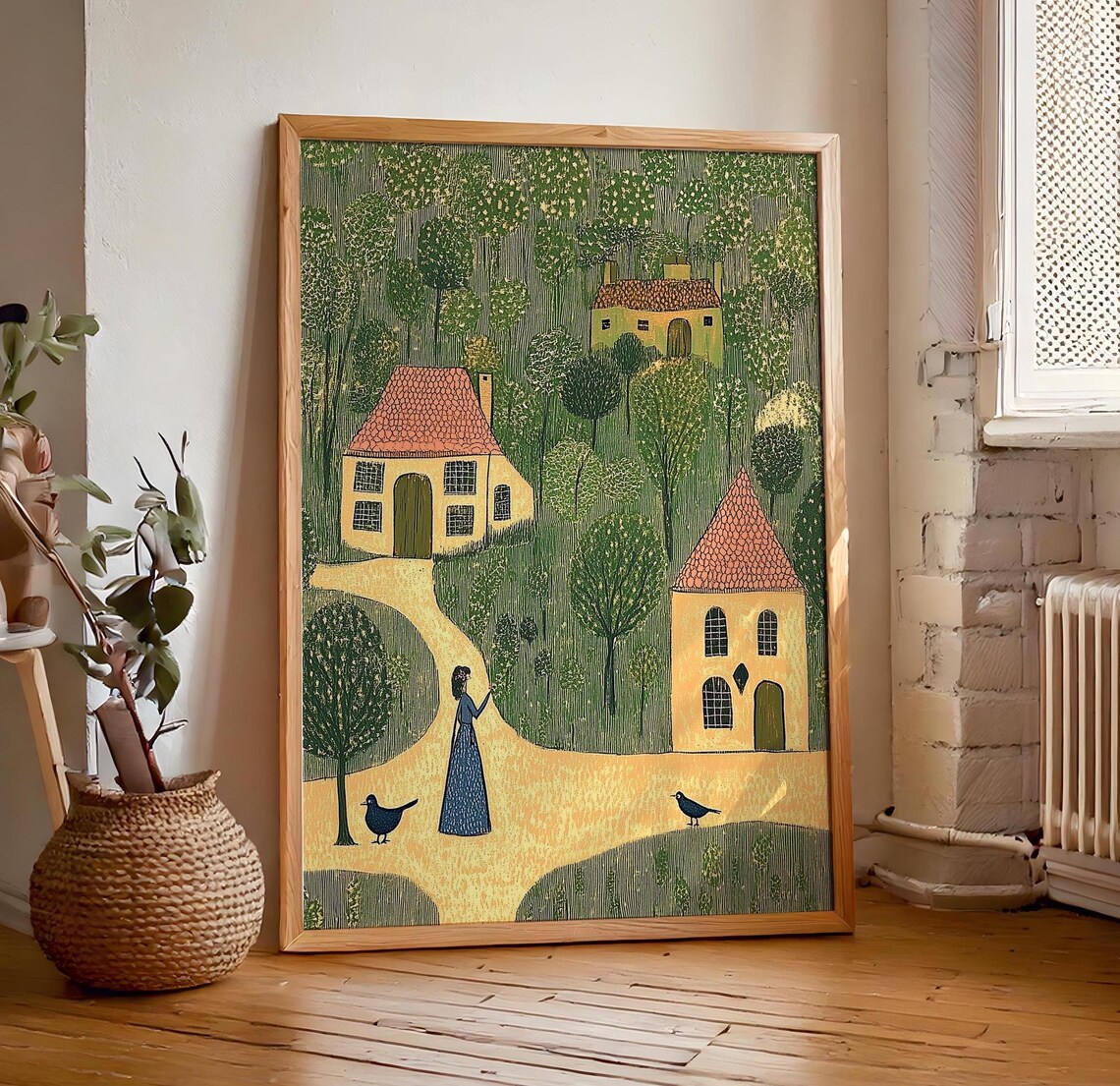 Textile Wall Art Tapestry, Boho Minimalist Art Print