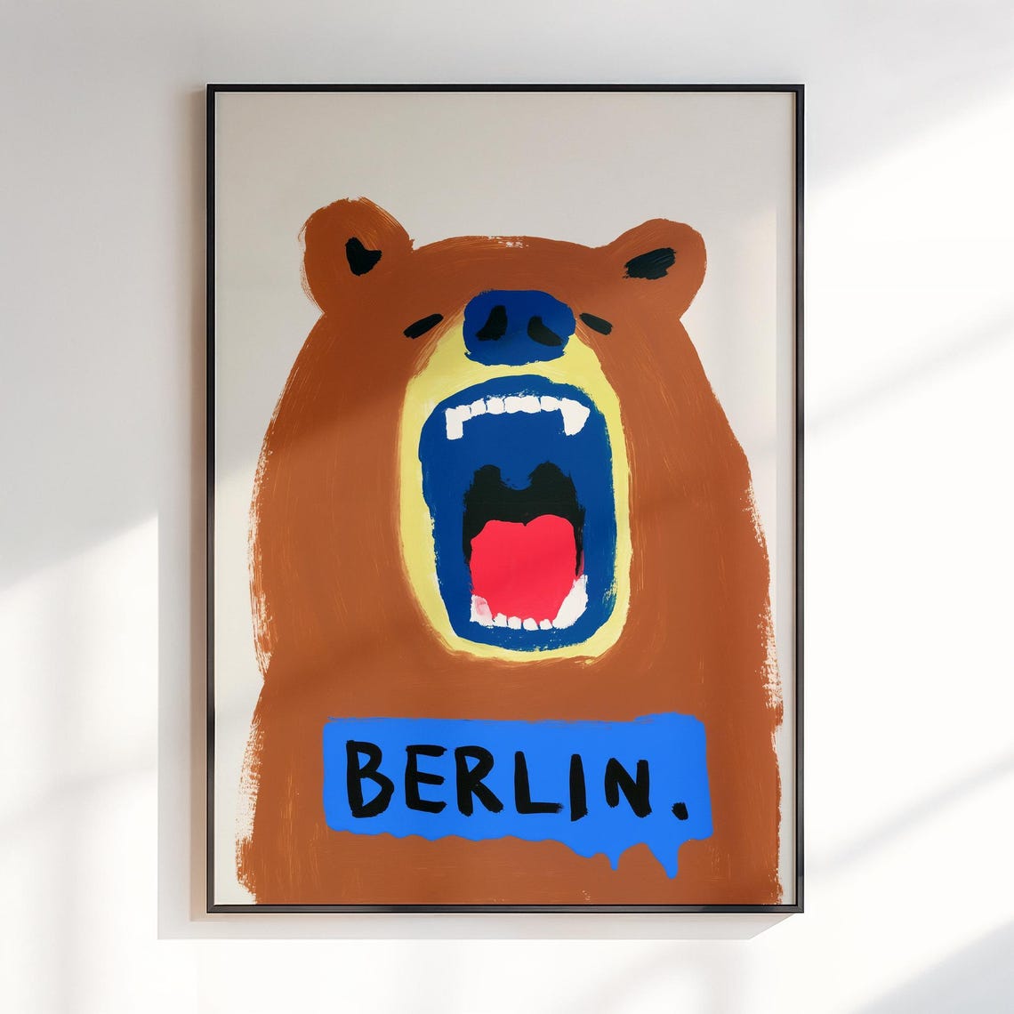 Berlin Roaring Bear Fun Bold Maximalist Germany City Wall Poster