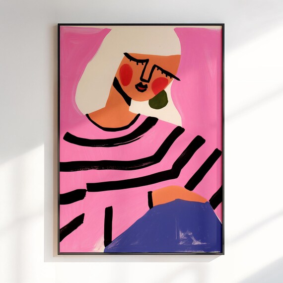 Women Wall Art Maximalist Dopamine Decor Woman Poster Print Livingroom Preppy
