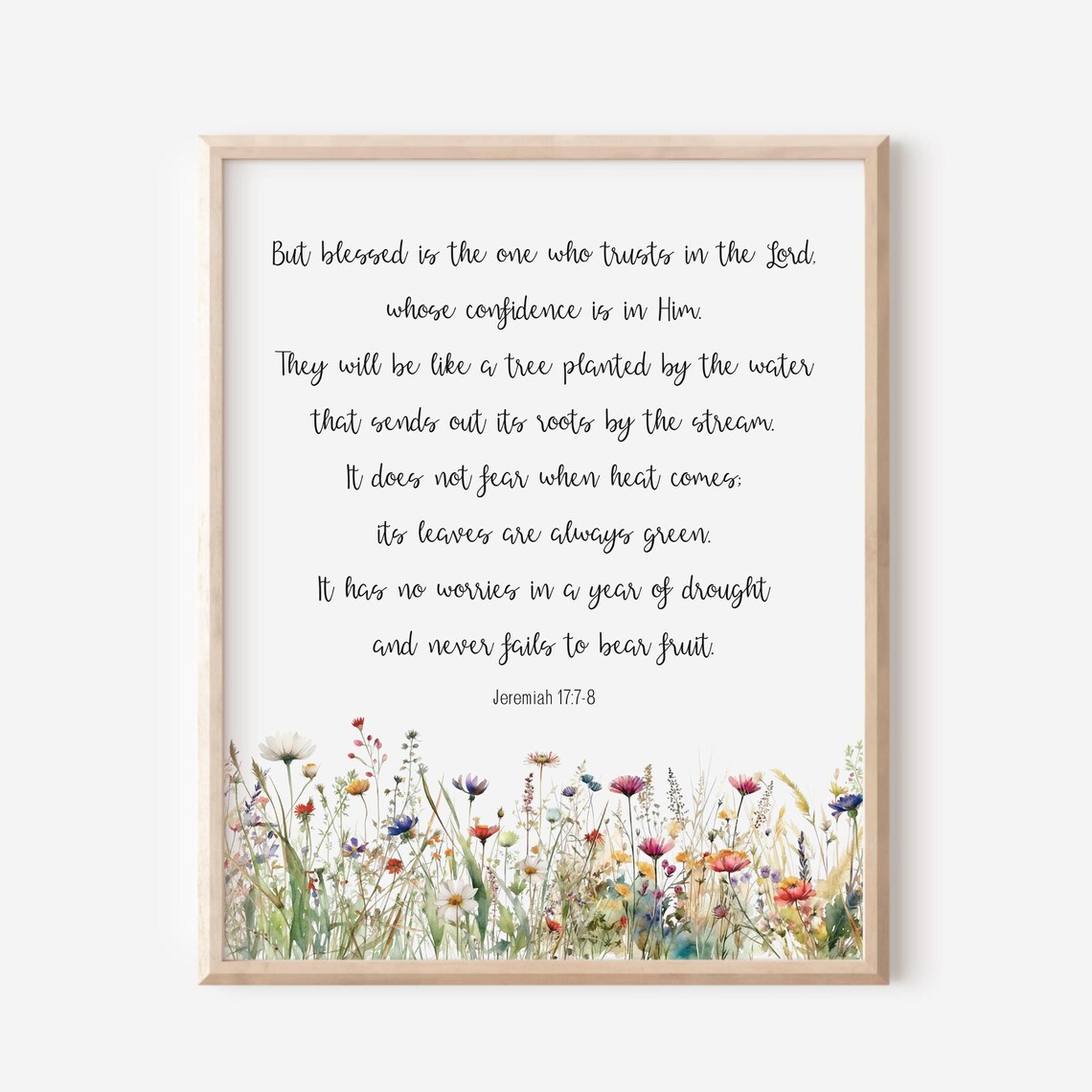 JEREMIAH 1778 Blessed Is The One Who Trusts Wildflower Verse Wall Poster