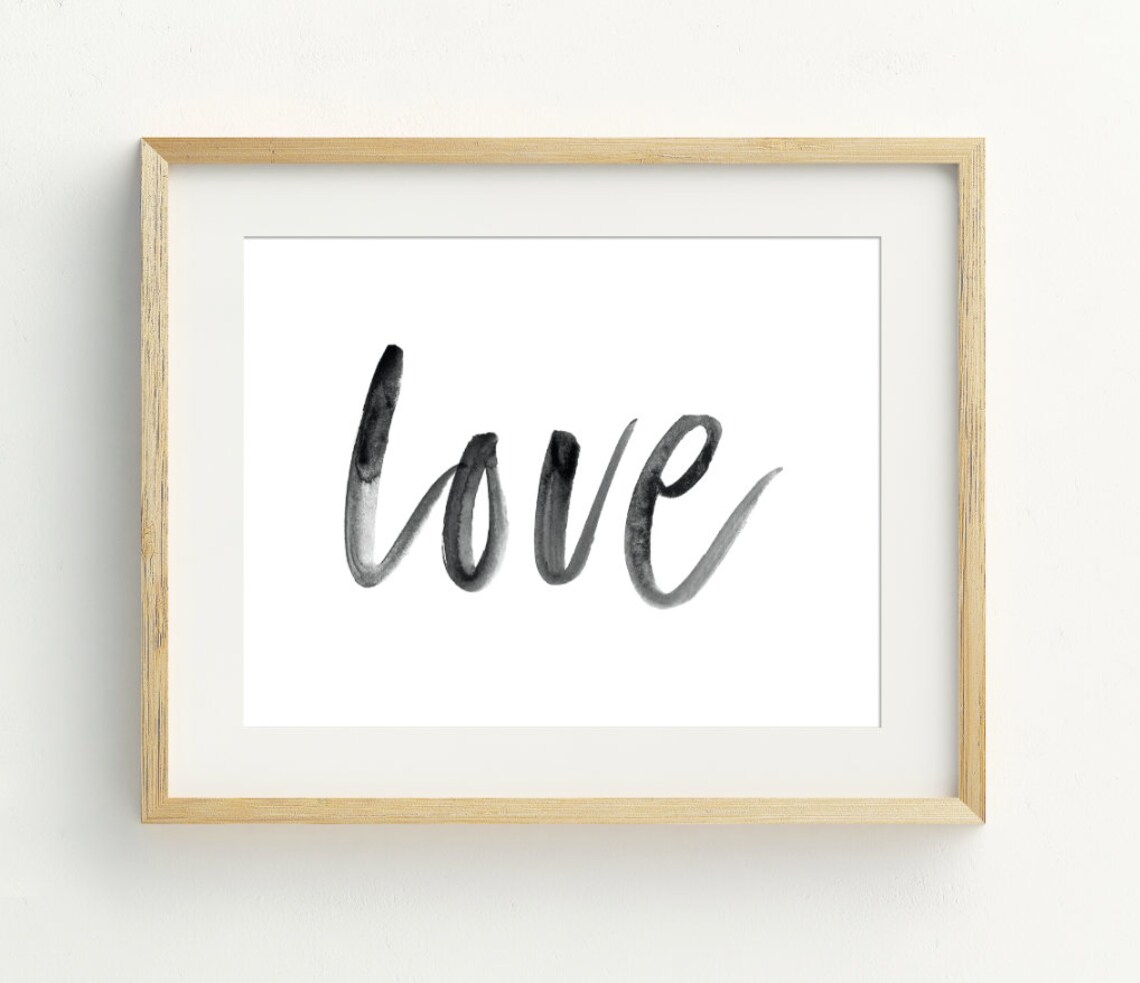 Love Black And White Valentine Wall Art Poster