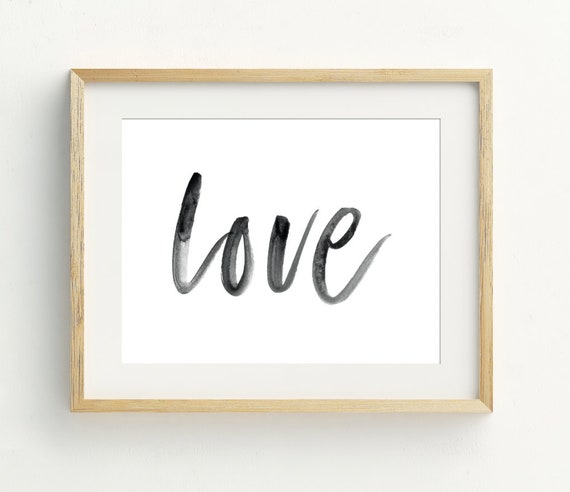 Love Black And White Valentine Wall Art Poster