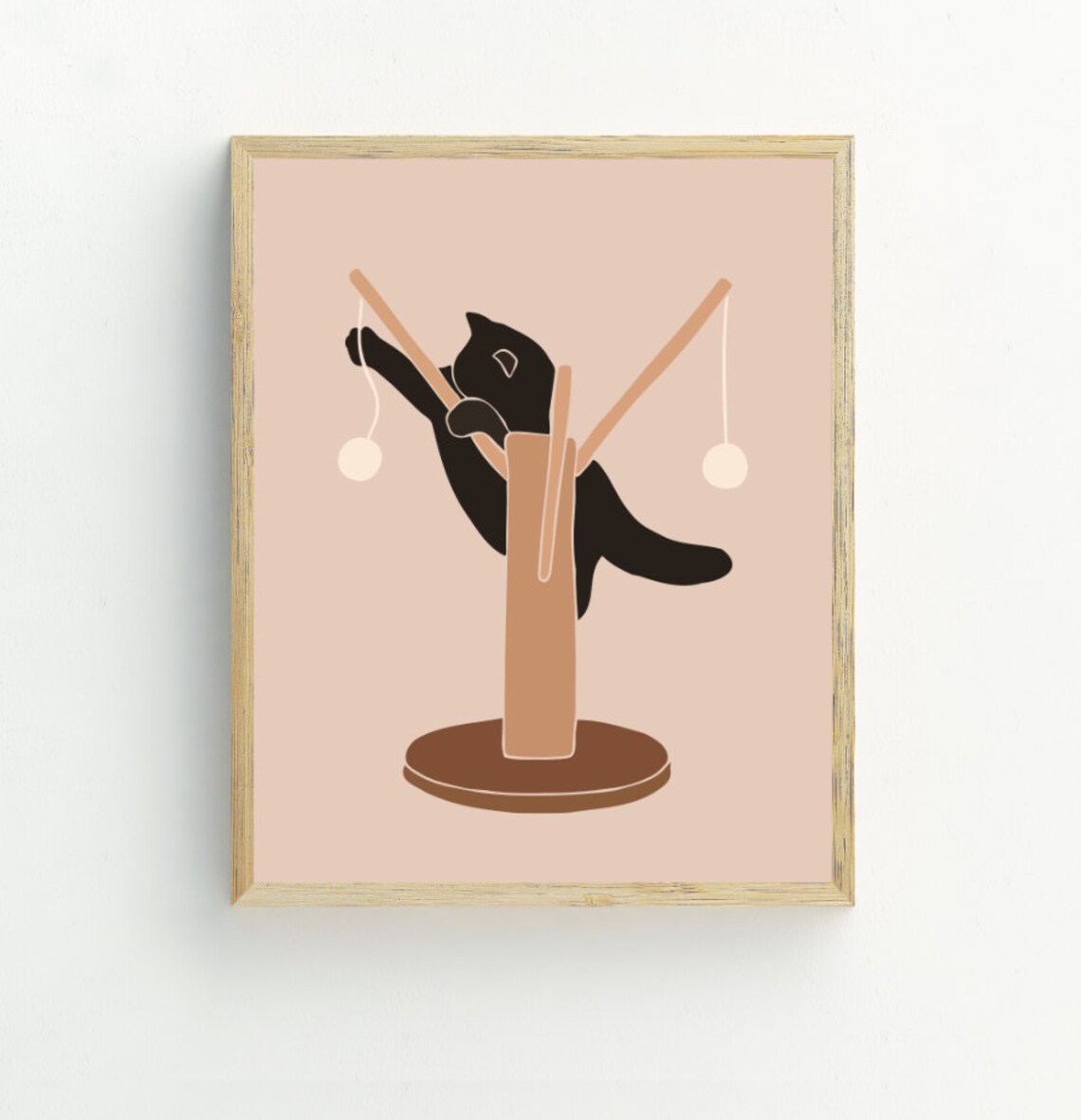 Black Cat Minimalist Art Print, Contemporary Style - Image 2
