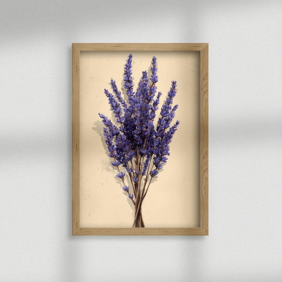 Lavender Bundle Wall Art Botanical Print Purple Flowers Vintage Style Home Decor Prints