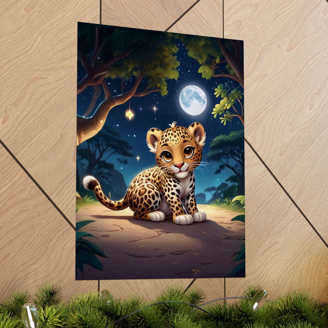 Leopard Whimsical Art Print, Nursery Jungle Theme - Image 3