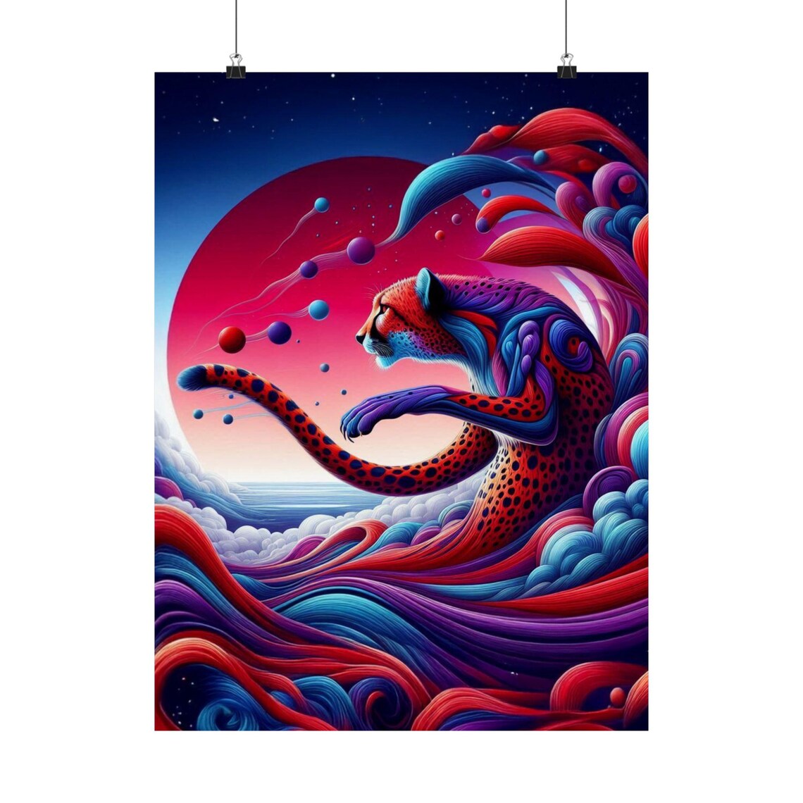 Cheetah Poster, Bohemian Wildlife Decor - Image 4