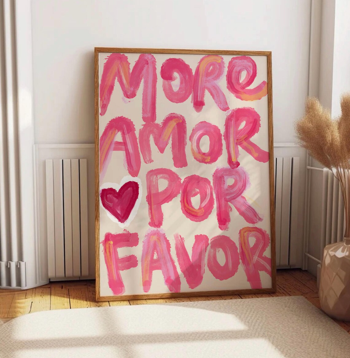 More Amor Por Favor Retro Love Art Print