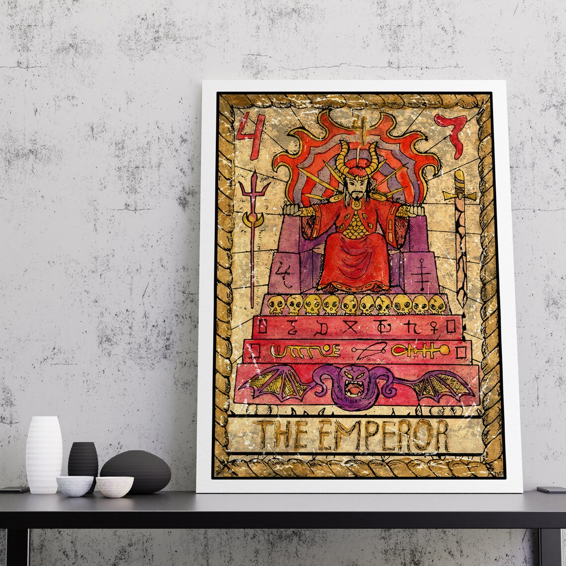 The Emperor Tarot Card Print Wall Art Print Tarot Print Tarot Card Print Tarot Card The Emperor Tarot Card Art Print Tarot Art