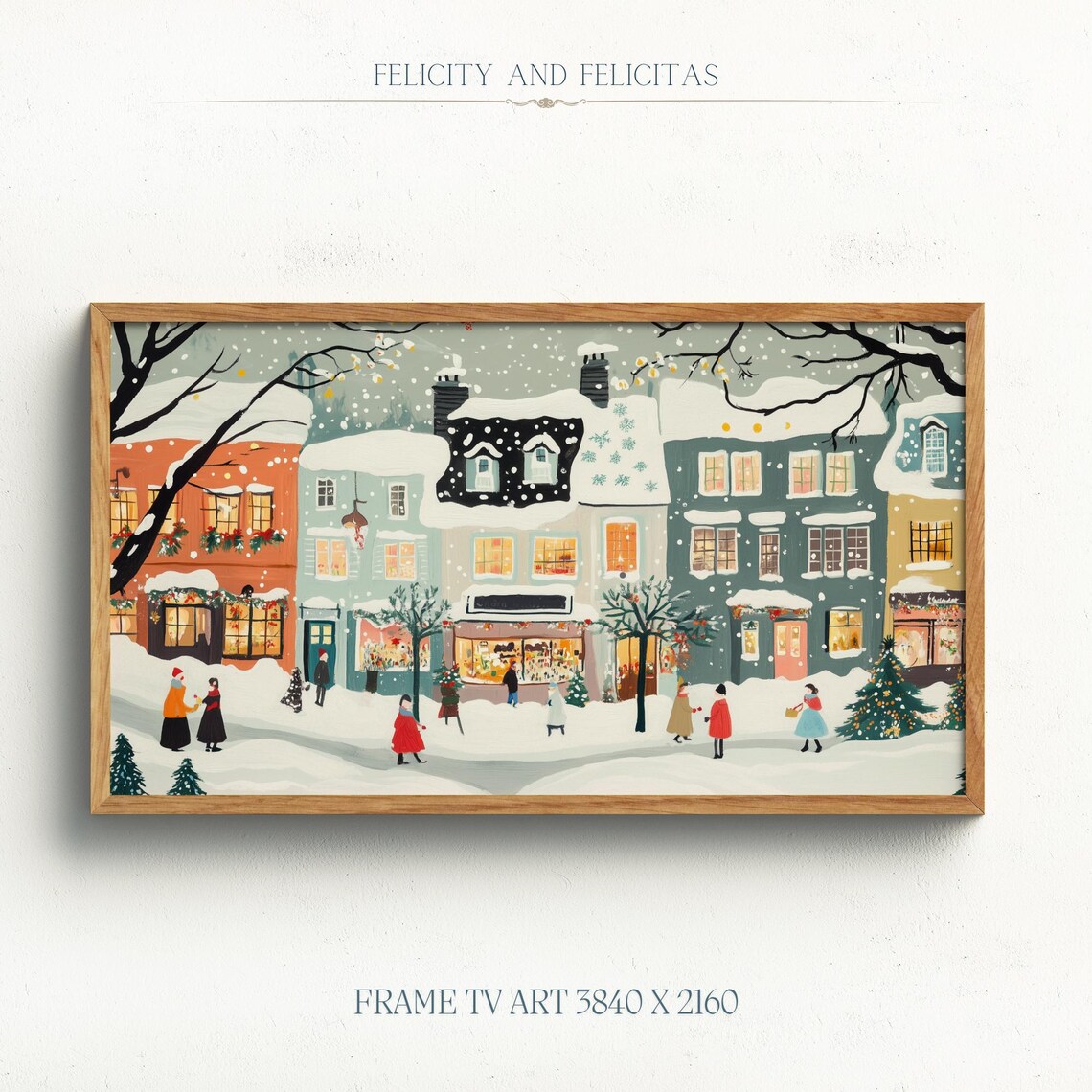 Frame TV Art Whats Included Card with Snowy Village Scene Print - Image 6