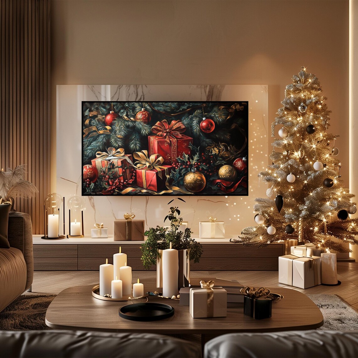 Dark Academia Christmas Gifts Still Life Frame TV Art Poster - Image 4