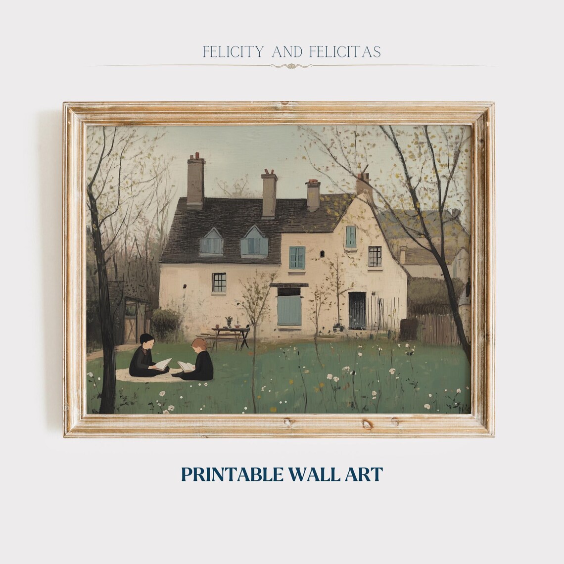 Instant Download Info Card with Country Cottage Artwork Preview Print - Image 6