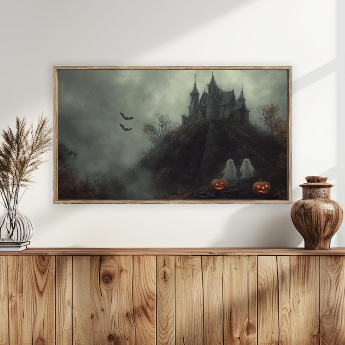 Halloween Frame Tv Art Haunted House Tv Art Phantom Manor Halloween Decor Cute Ghosts Halloween Art - Image 5