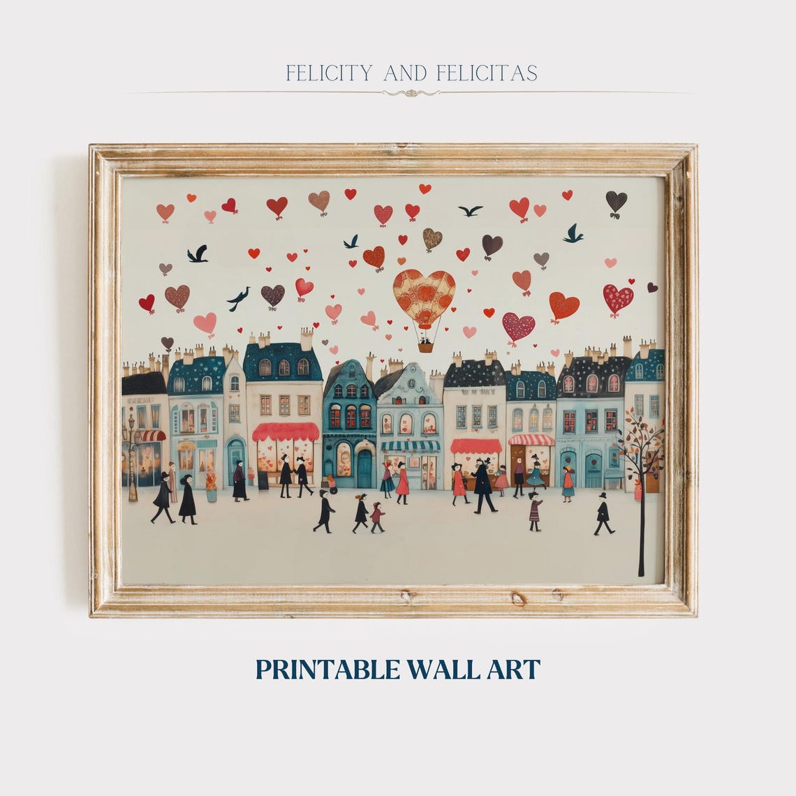 Floating Hearts Street Scene Instant Download Info Card Wall Art - Image 6
