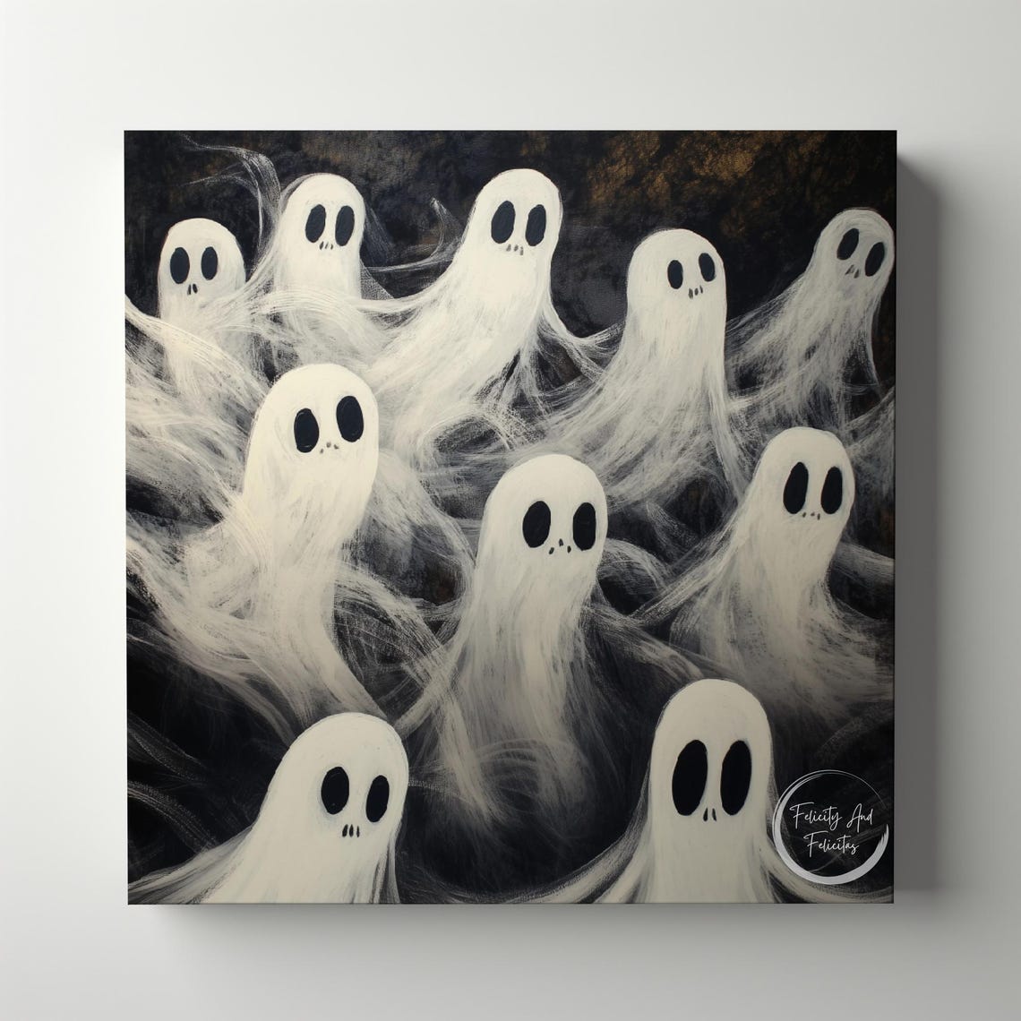 Wispy Ghosts Rising on a Dark Haunted Night Painterly Art Poster - Image 6