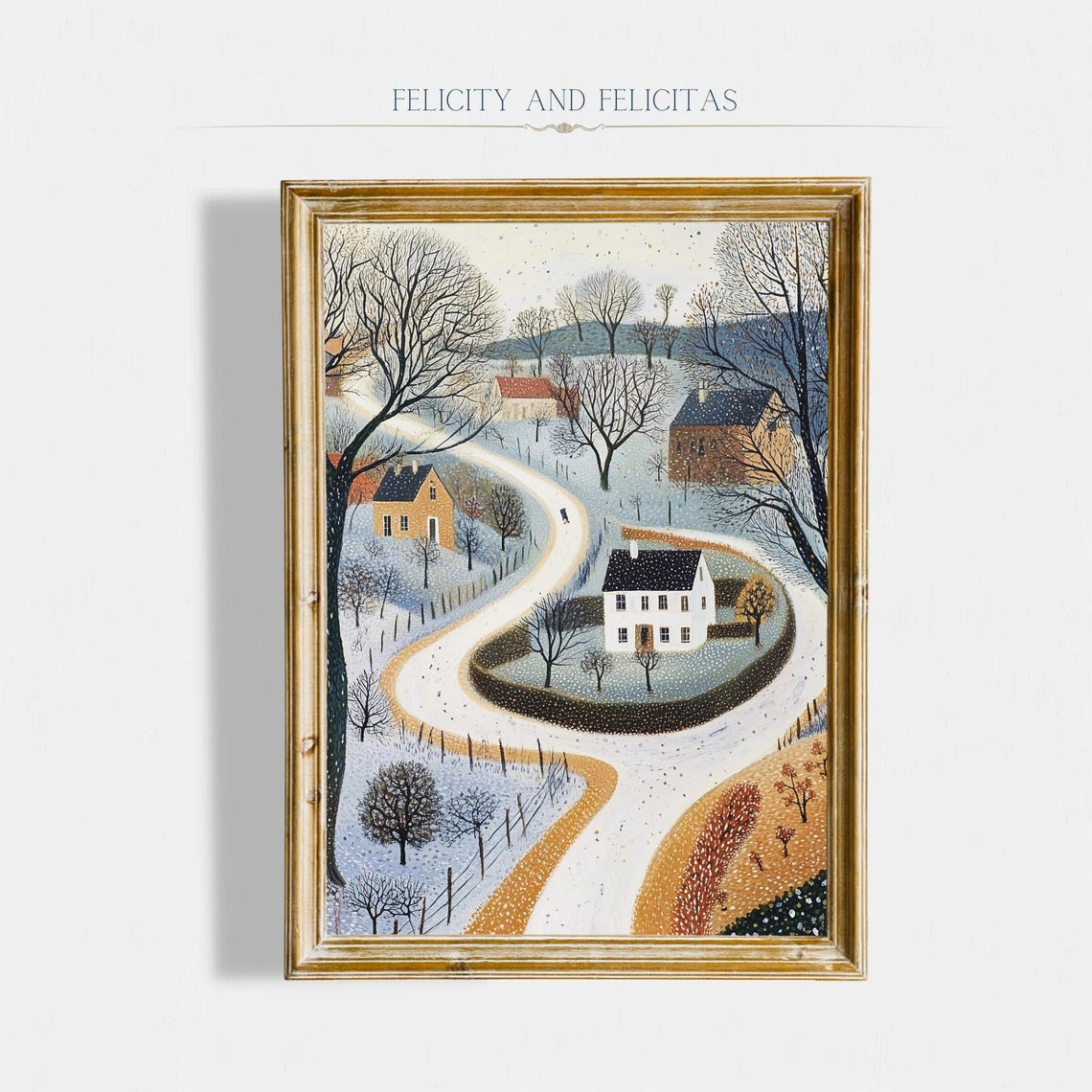 Winter Wall Art Rustic Landscape Art Cute Winter Prints Seasonal Decor Farmhouse Wall Decor