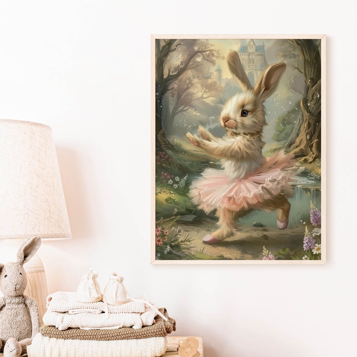 Bunny Ballerina Pink Tutu Enchanted Forest Castle Fairytale Poster - Image 8