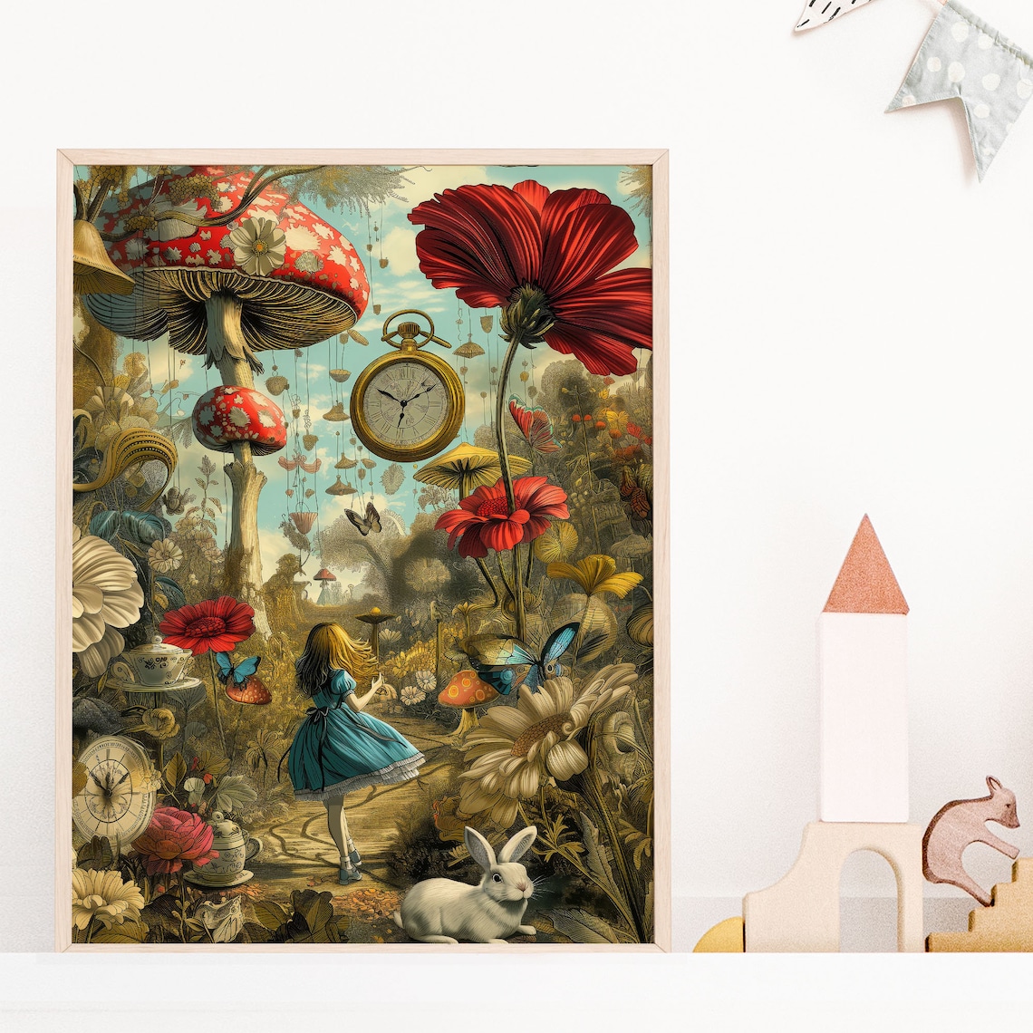 Alice in Wonderland Vintage Storybook Illustration Print - Image 2