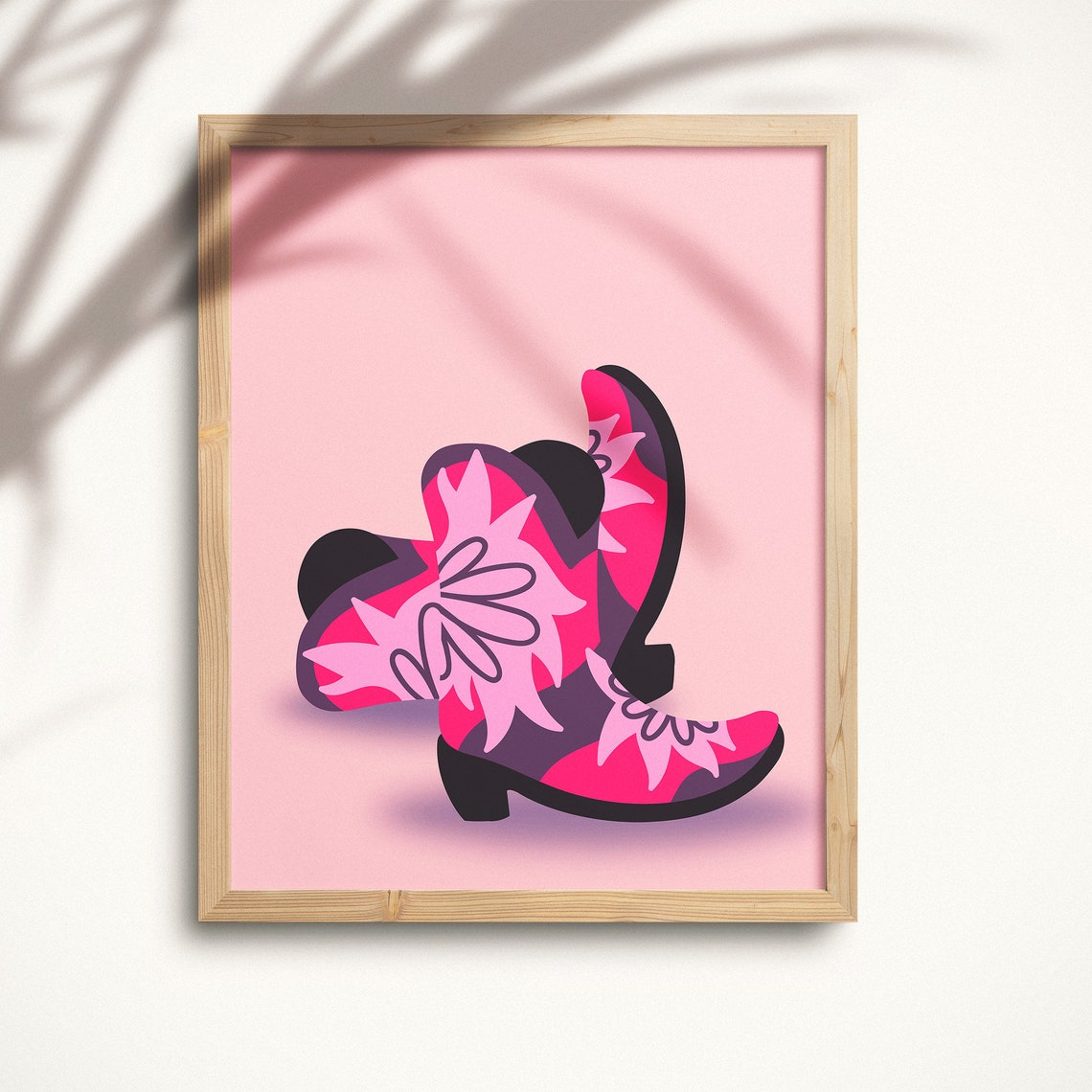 Western Cowgirl Boot Wall Art Instant Coastal Cowgirl Teen Cowgirl Bedroom Dcor Preppy Dorm Room Pink Preppy Tween Wall Art West01