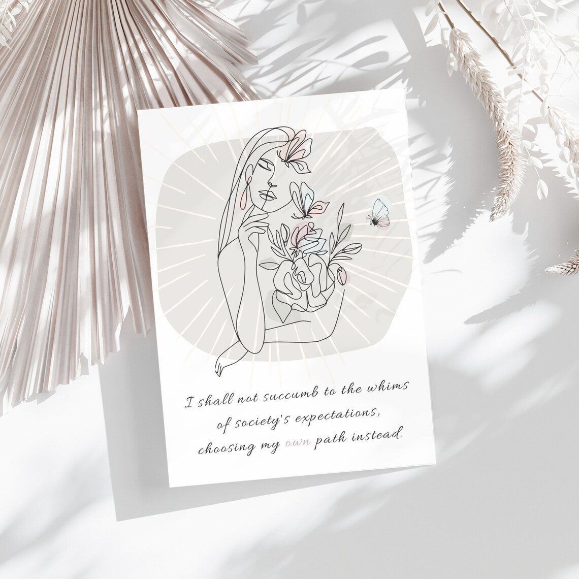 Choose Your Own Path Self Empowerment Boho Line Art Woman Poster - Image 5