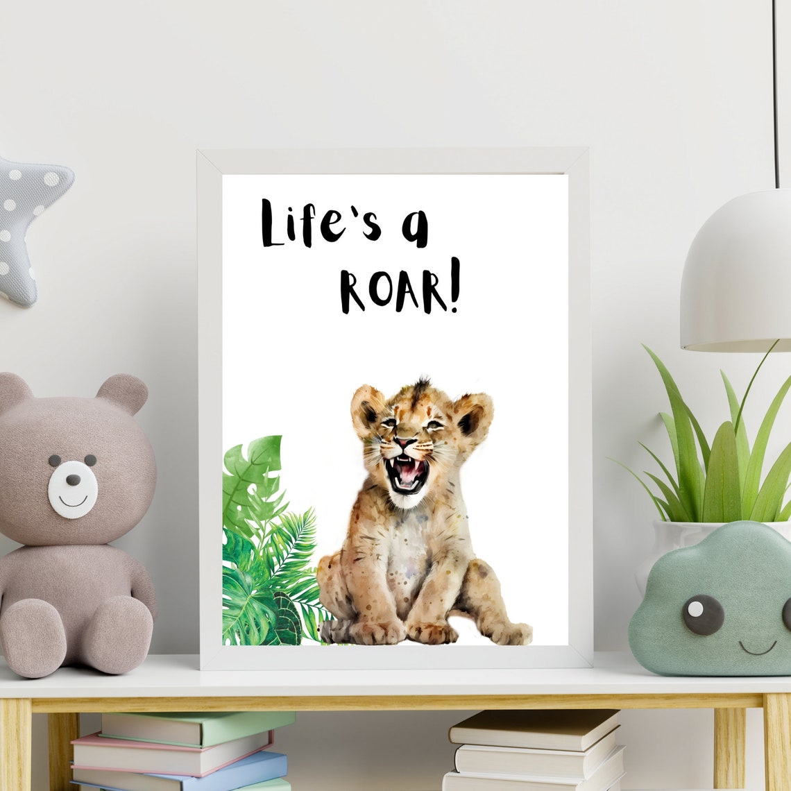 Life Is a Roar Lion Cub Jungle Watercolor Safari Nursery Art Print - Image 8