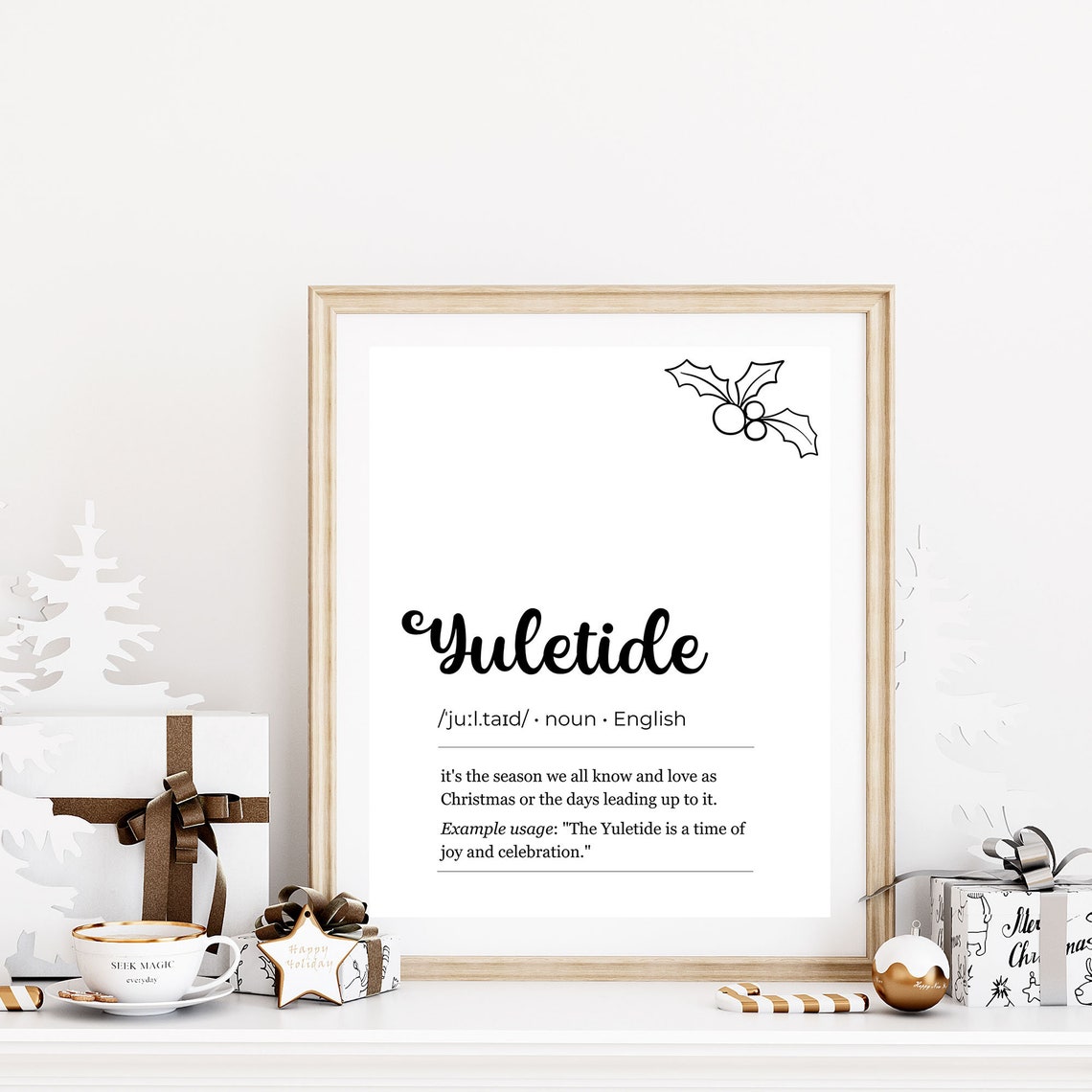 Yuletide Definition Holly Typography Holiday Decor Wall Poster - Image 6