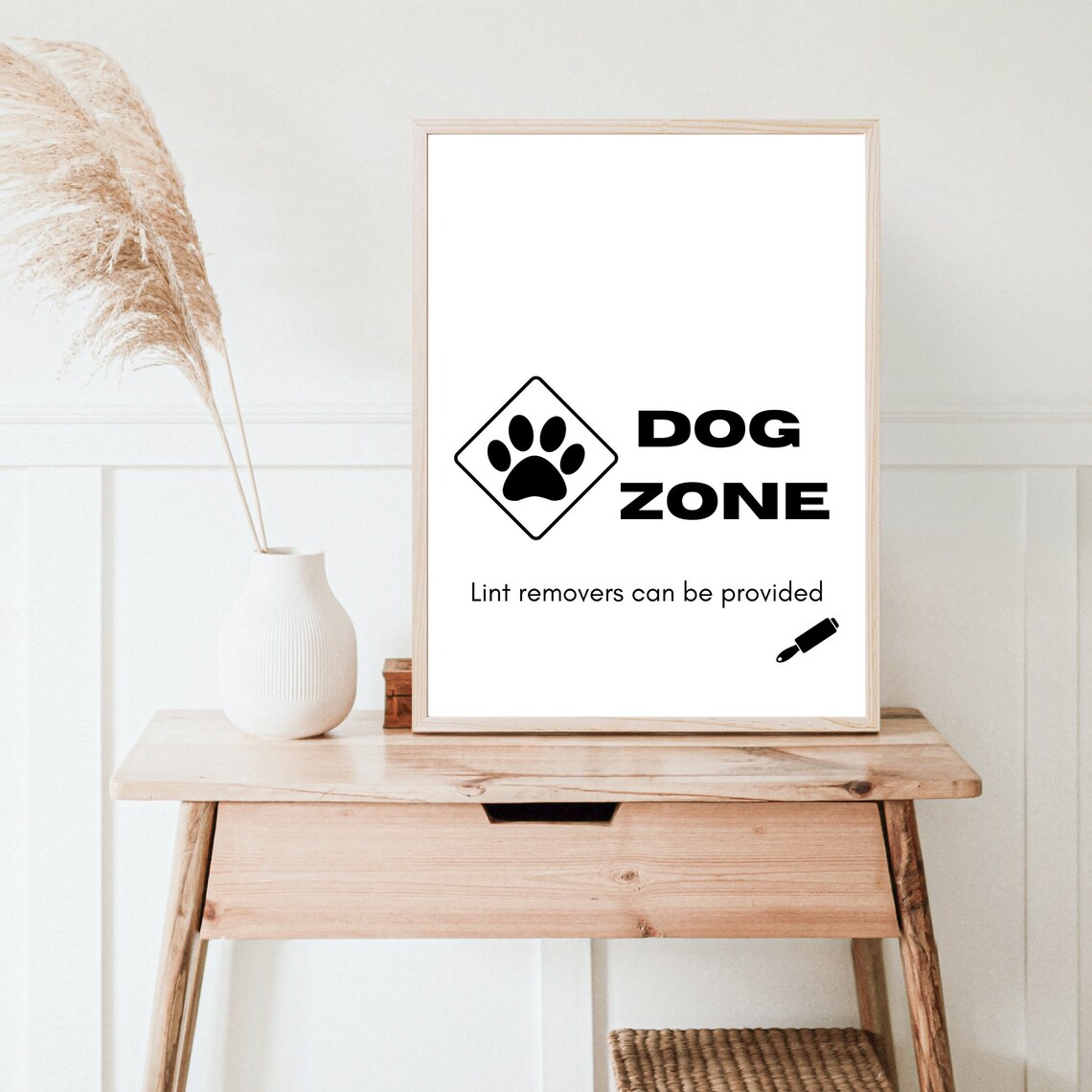 Dog Zone Sign Funny Paw Art Lint Removers Dog Lover Gift Poster - Image 5