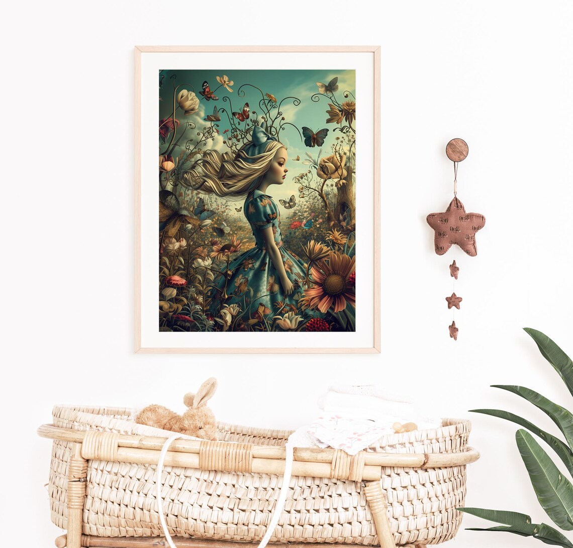 Alice In Wonderland Wildflower Art Print, Nursery Decor - Image 5