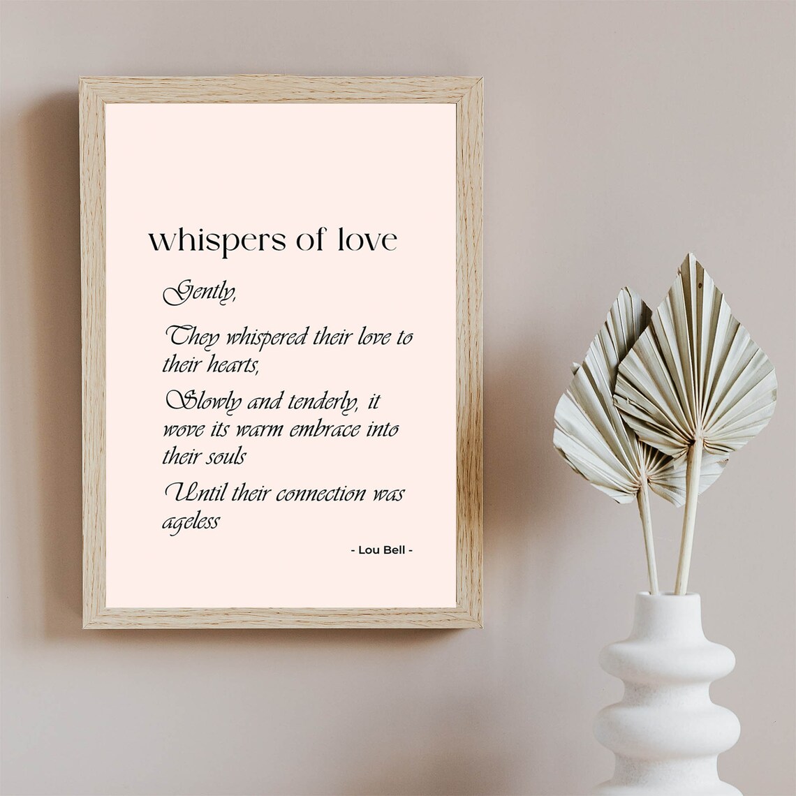 Whispers of Love Poem by Lou Bell Romantic Wedding Wall Poster - Image 3