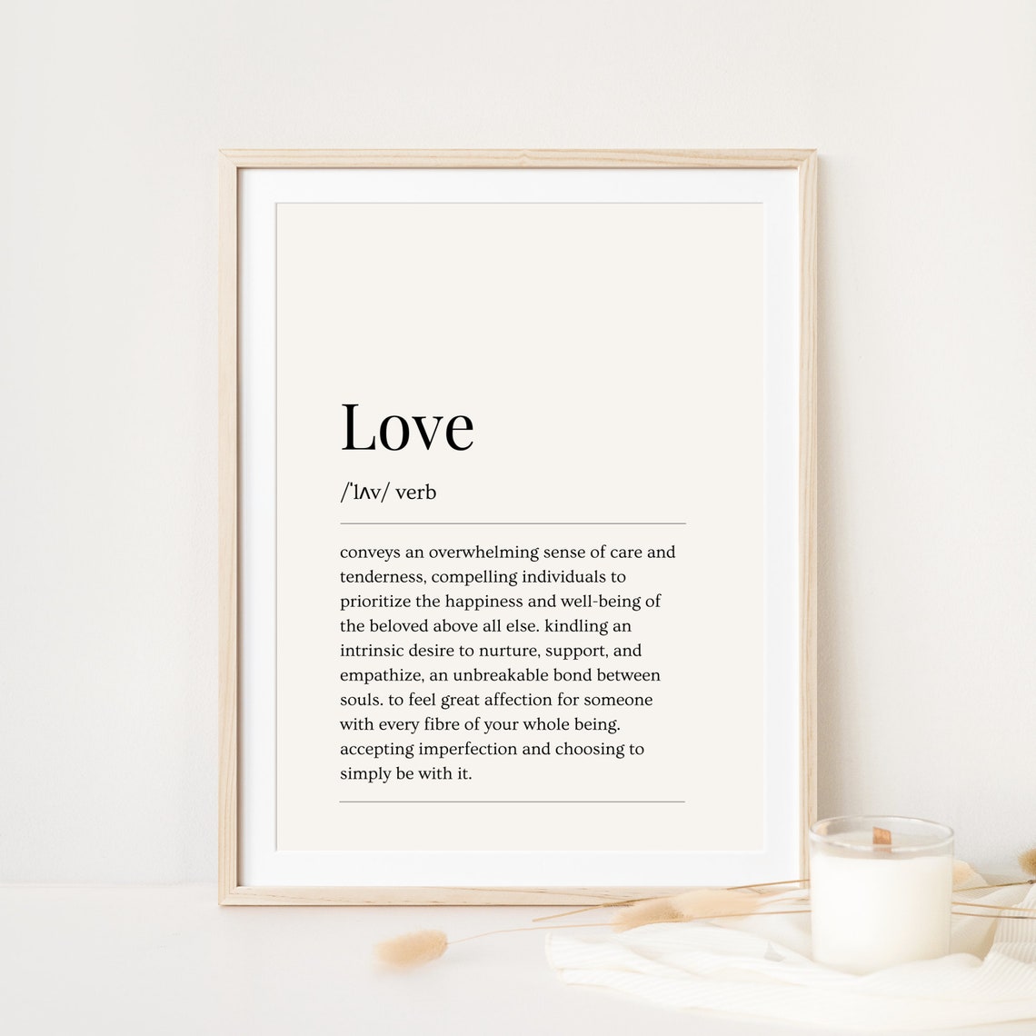 Love Dictionary Definition Cream Minimalist Typography Poster - Image 5