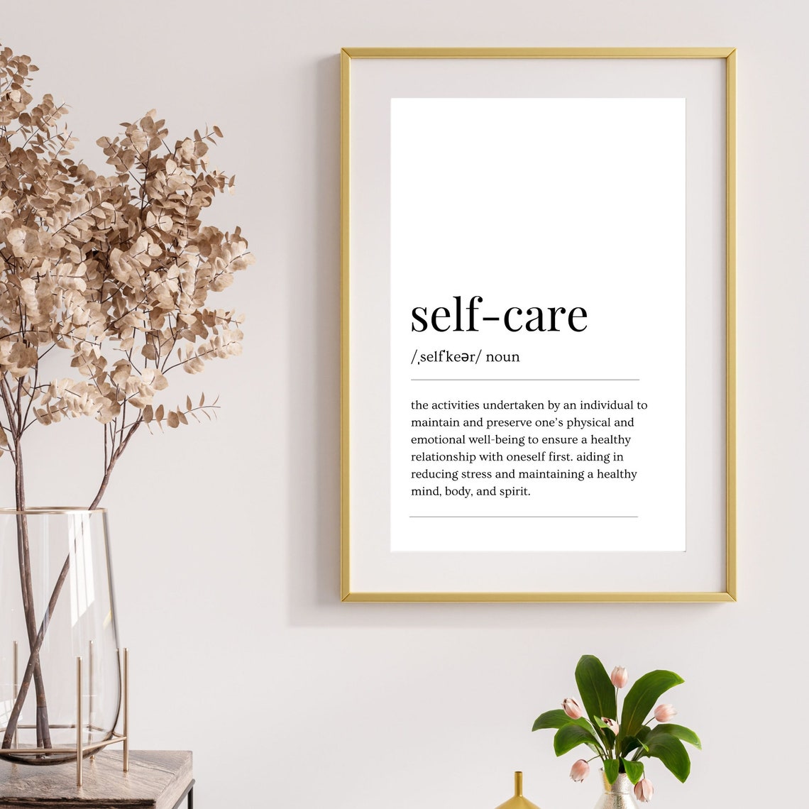 Self Care Definition Typography Minimalist Wellness Gift Poster - Image 7