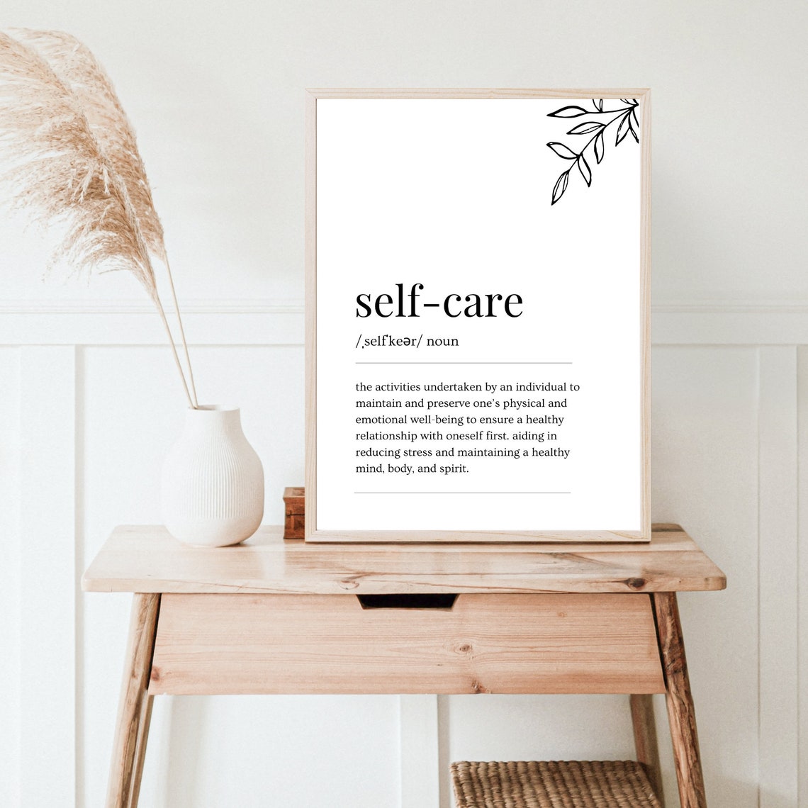 Self Care Definition Word Art Minimalist Typography Wall Poster - Image 4