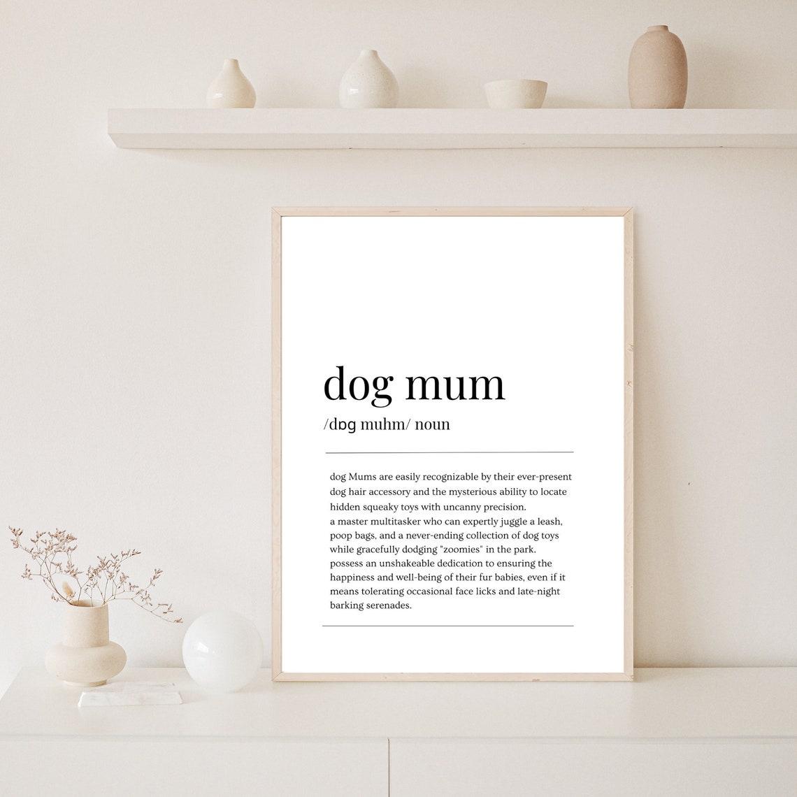 Dog Mum Definition Funny Dog Lover Gift Typography Art Poster - Image 7
